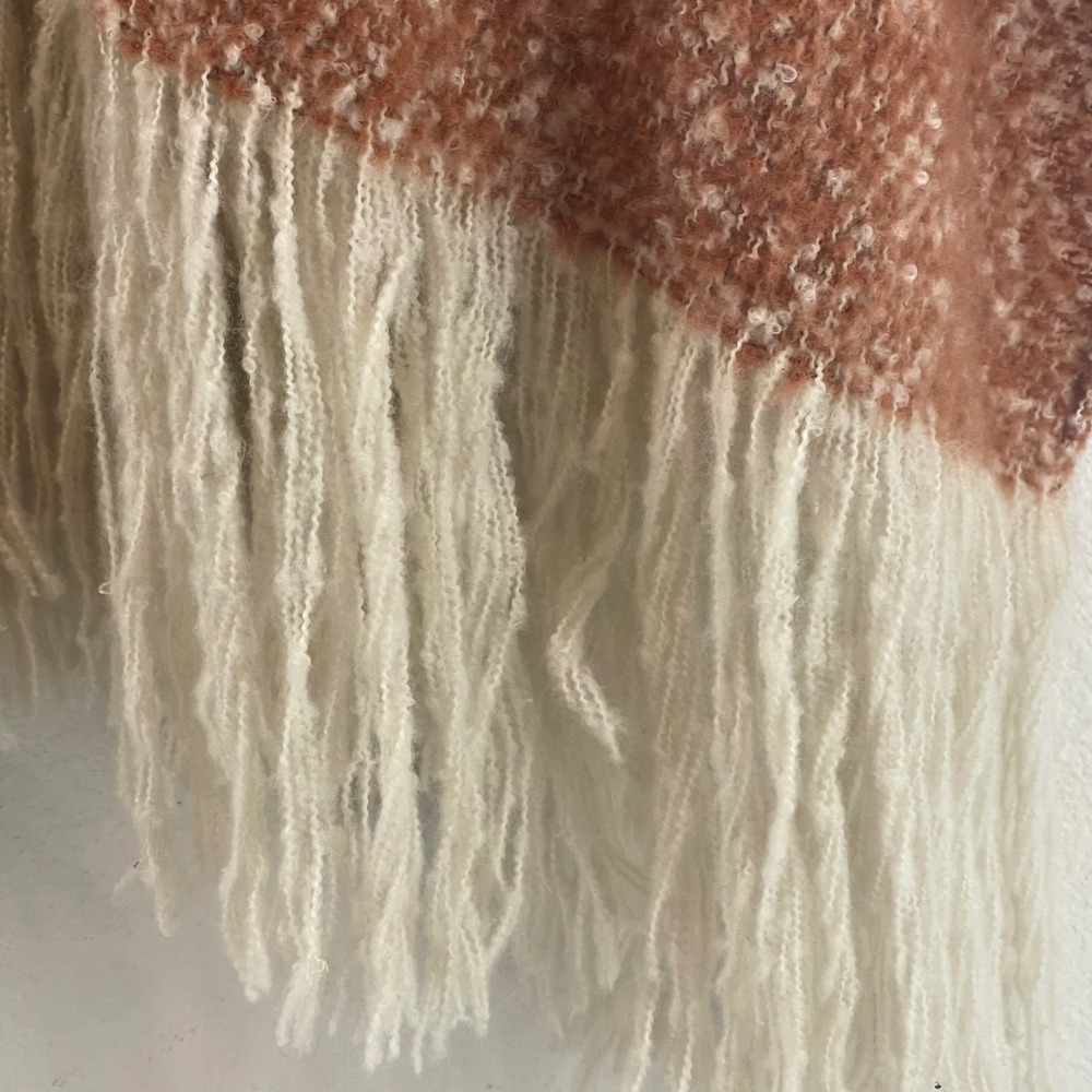 IDYLLWIND Striped Blanket Poncho Cape Fringe Open Front Boho Fuzzy Soft Warm - Picture 7 of 12